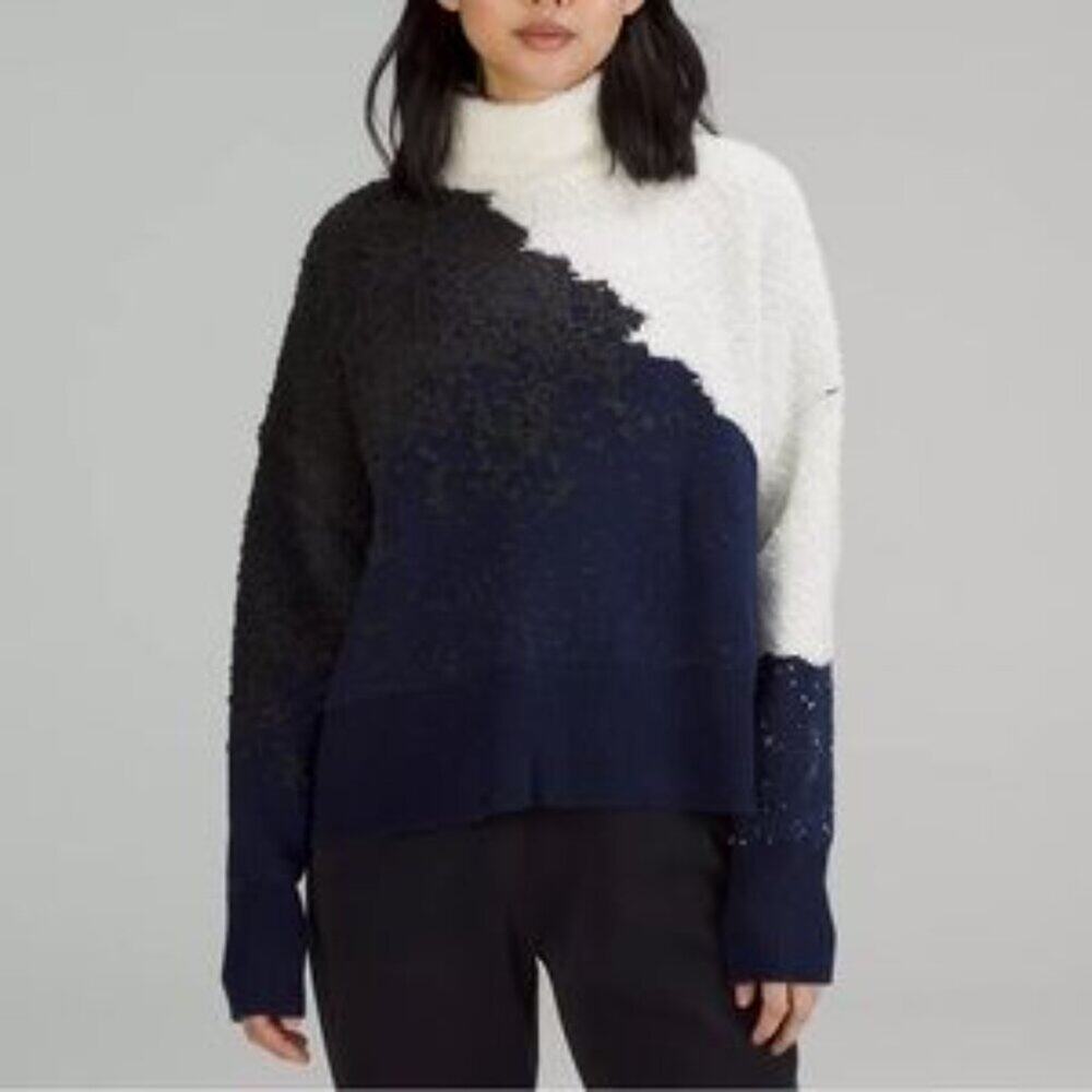 Lululemon Ombre Knit Textured Turtleneck Sweater Size 4